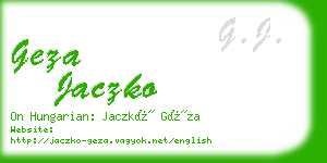 geza jaczko business card